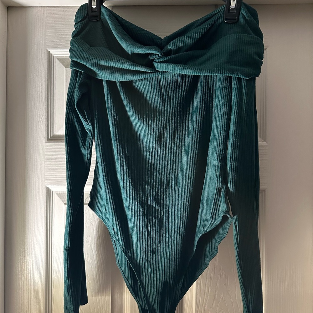 Emerald Green Off-Shoulder Bodysuit